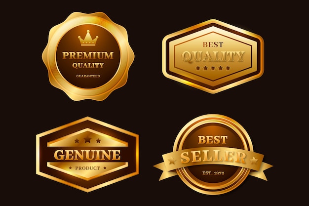 Gradient golden luxury labels