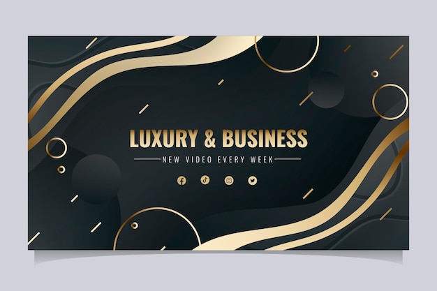 Free Vector gradient golden luxury youtube channel art template