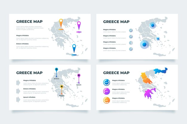 Gradient grece map infographic