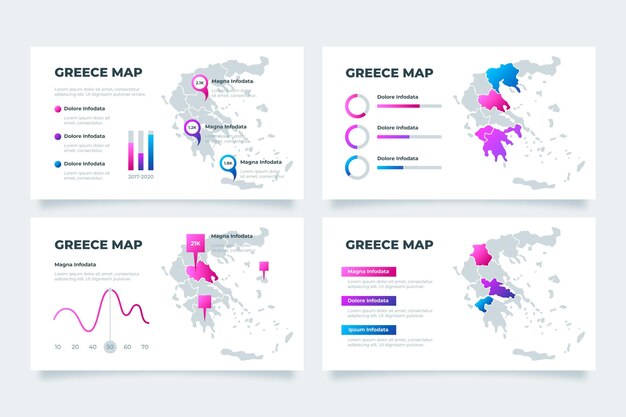 Gradient grece map infographic