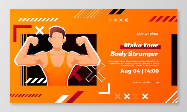 Free Vector gradient gym and fitness design template