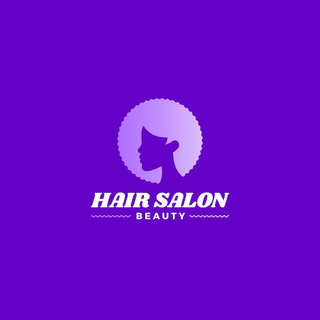 Gradient hair salon logo template