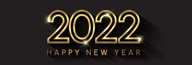 Gradient happy new year 2022 banner