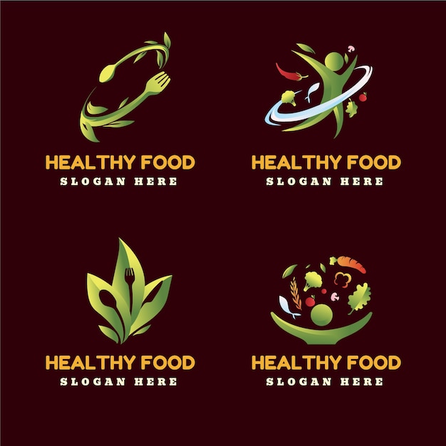 Free vector gradient healthy food  logo design