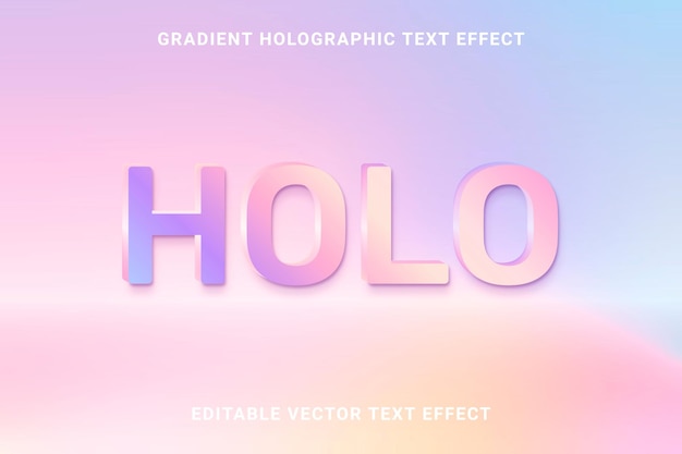 Free Vector gradient holographic editable vector text effect