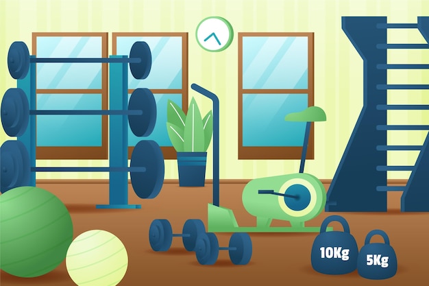 Free Vector gradient home gym illustrated