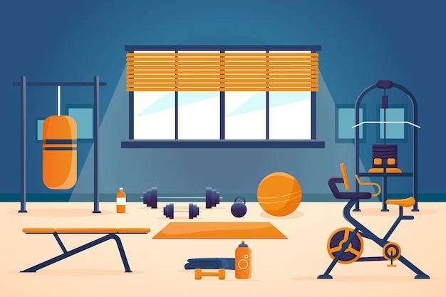 Free Vector gradient home gym illustration