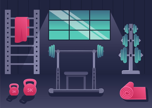 Free Vector gradient home gym illustration