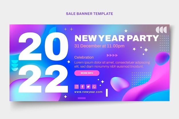 Free vector gradient horizontal banner template