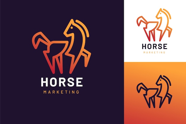 Free Vector gradient horse logo design