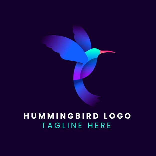 Gradient hummingbird logo design