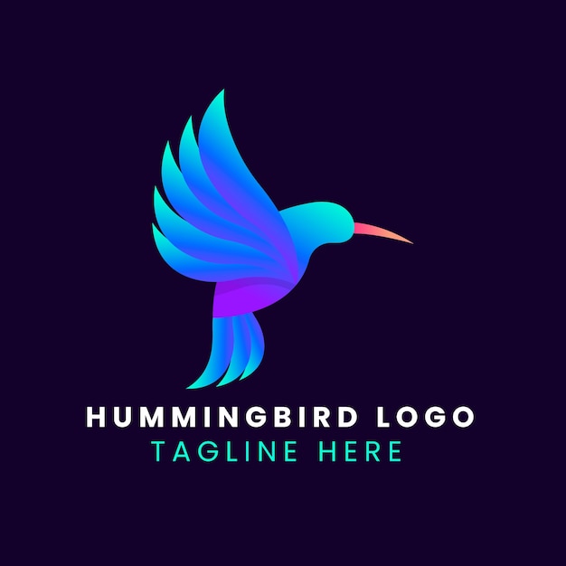 Gradient hummingbird logo design