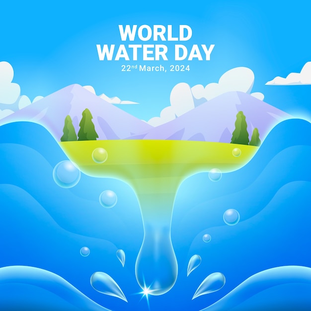 Free Vector gradient illustration for world water day awareness