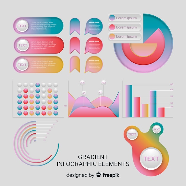 Free Vector gradient infographic element collection