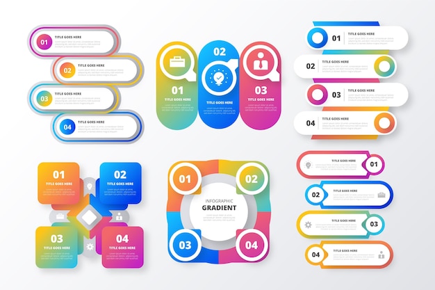 Free Vector gradient infographic element collection