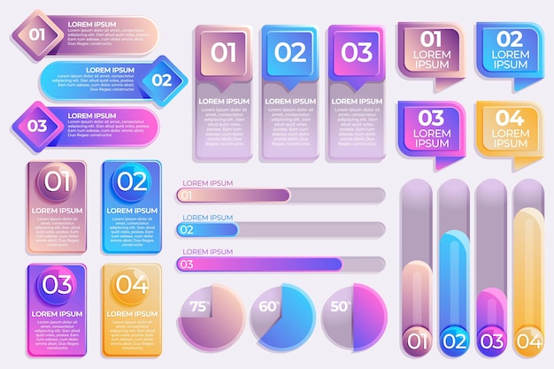 Free Vector gradient infographic element collection