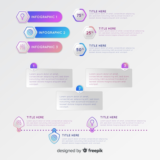 Free Vector gradient infographic elements collection