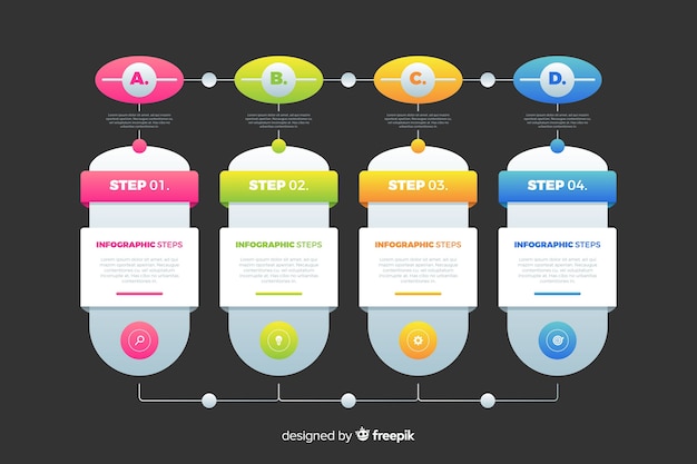 Free Vector gradient infographic steps template