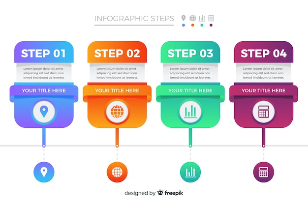 Free Vector gradient infographic steps template