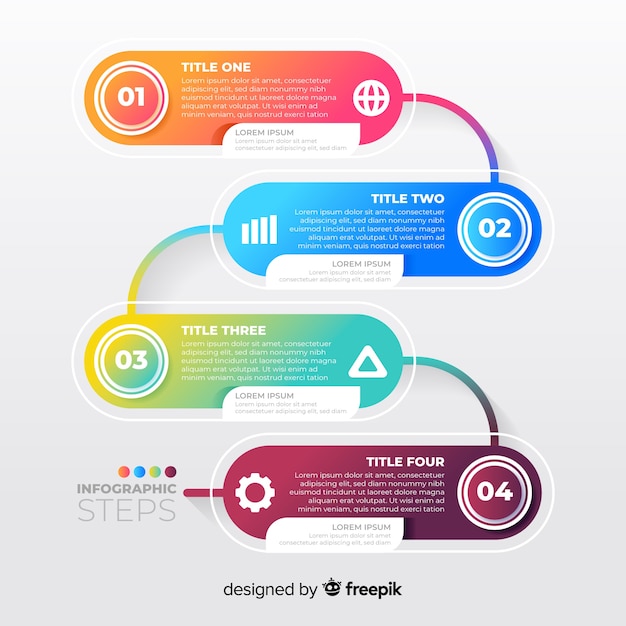 Free Vector gradient infographic steps template