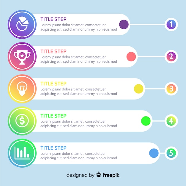 Free Vector gradient infographic steps