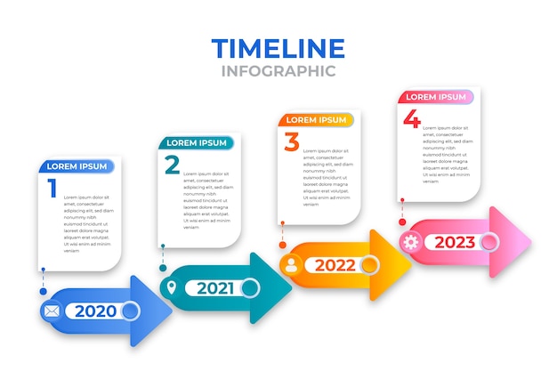 Gradient infographic timeline template