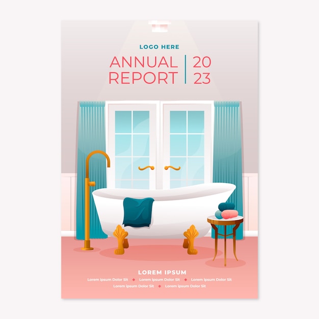 Free Vector gradient interior design annual report