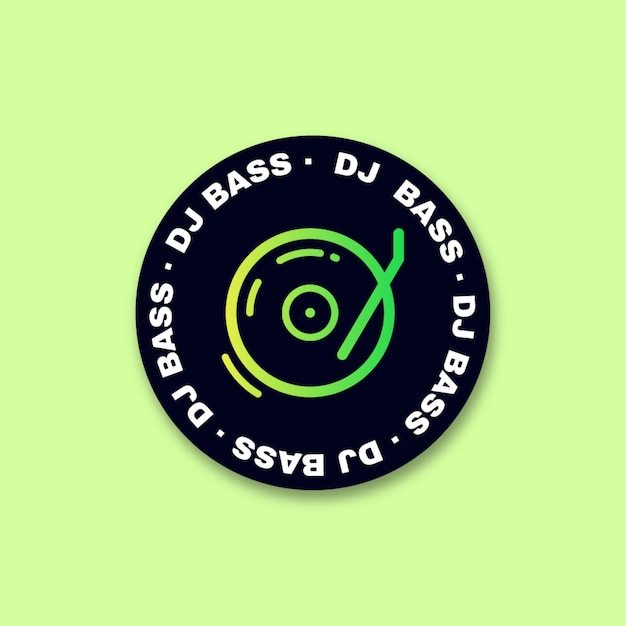 Gradient linear dj circle sticker