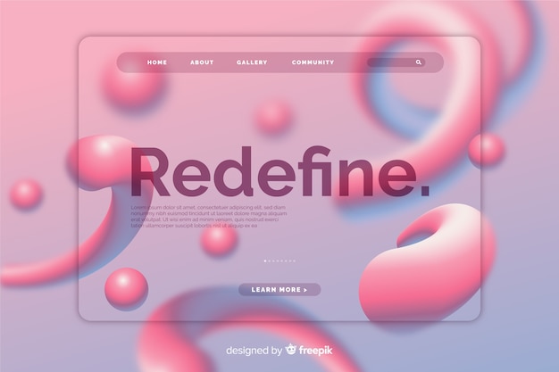 Gradient liquid landing page template