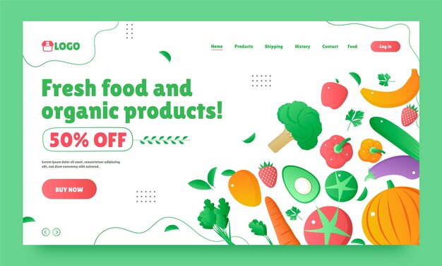 Gradient local market business landing page template