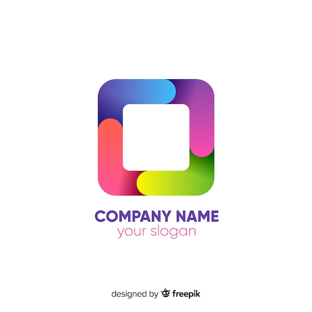 Gradient logo template with abstract shape