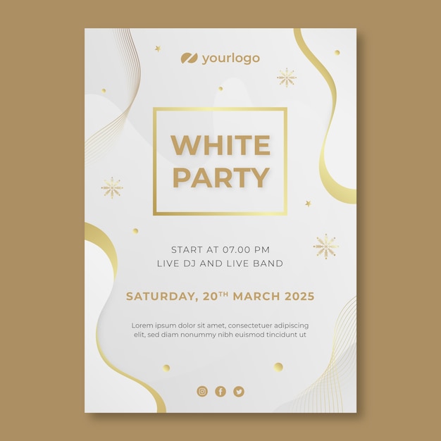 Free Vector gradient luxury white party invitation template