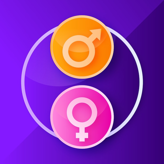 Free vector gradient male female symbols