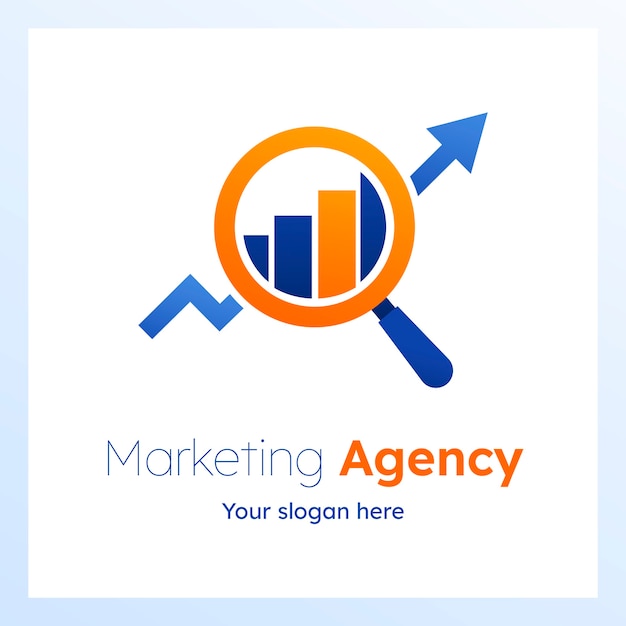 Free vector gradient marketing agency logo  template