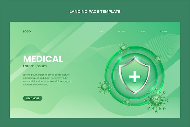 Free Vector gradient medical landing page