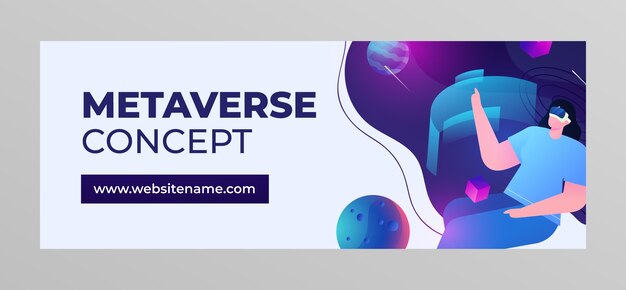 Gradient metaverse facebook cover