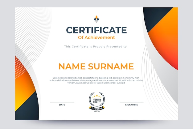 Gradient modern certificate template