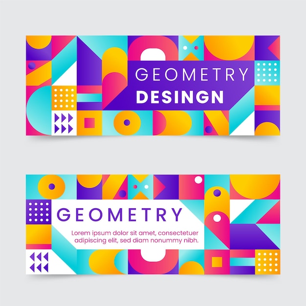 Free Vector gradient mosaic banners set