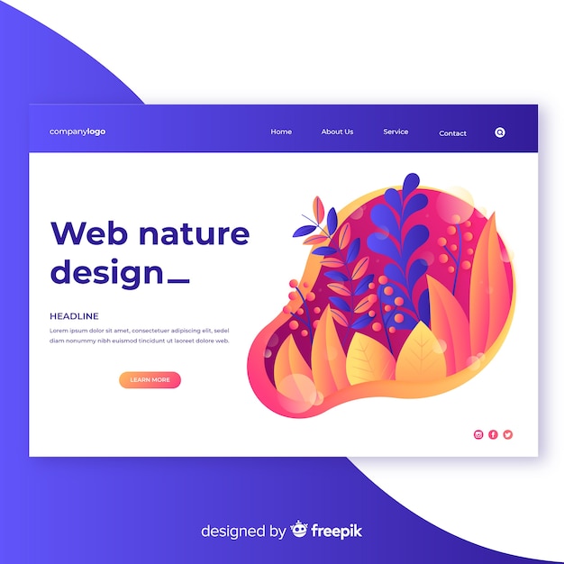 Free Vector gradient nature web design 