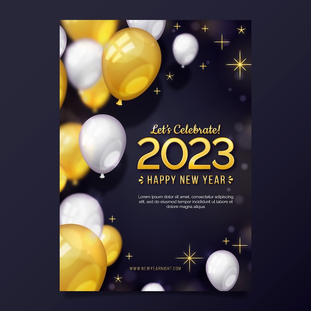 Gradient new year eve's vertical poster template