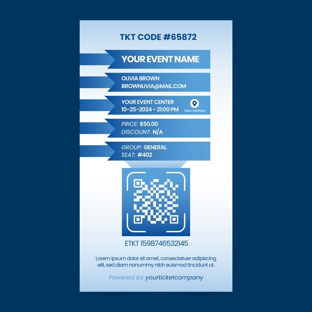 Gradient  online ticket template