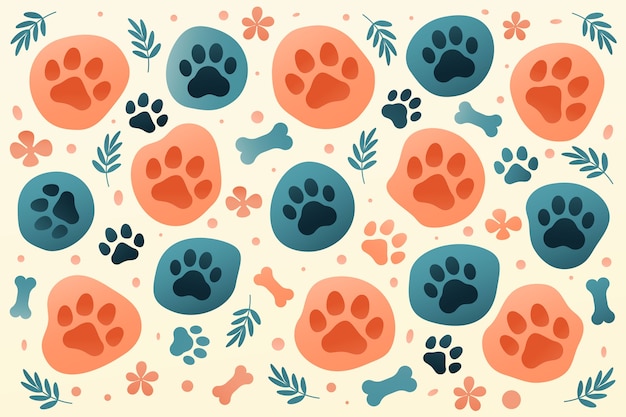 Free vector gradient paw prints background