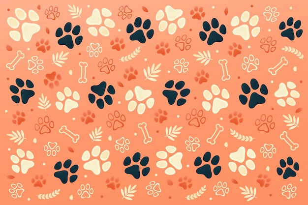 Free Vector gradient paw prints background