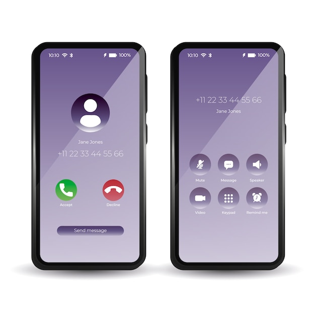 Free Vector gradient phone call screen interface illustration