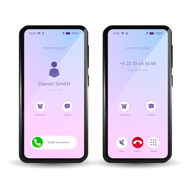 Free Vector gradient phone call screen interface illustration