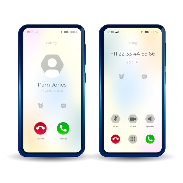 Free Vector gradient phone call screen interface illustration