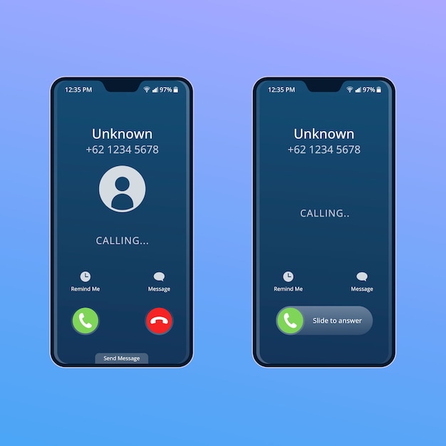 Free vector gradient phone call screen interface illustration