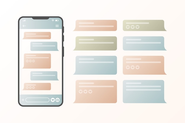 Free vector gradient phone text bubble collection