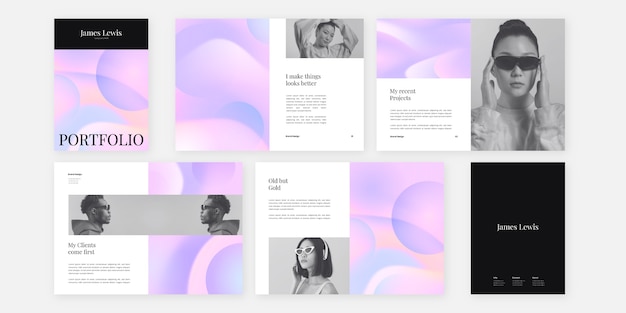 Free Vector gradient portfolio templates