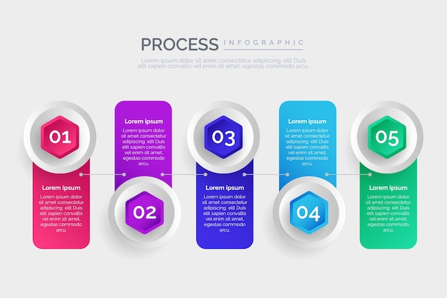 Free Vector gradient process infographic template